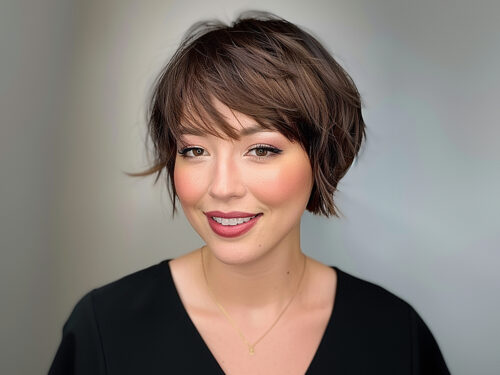 chic pixie bob with bangs
