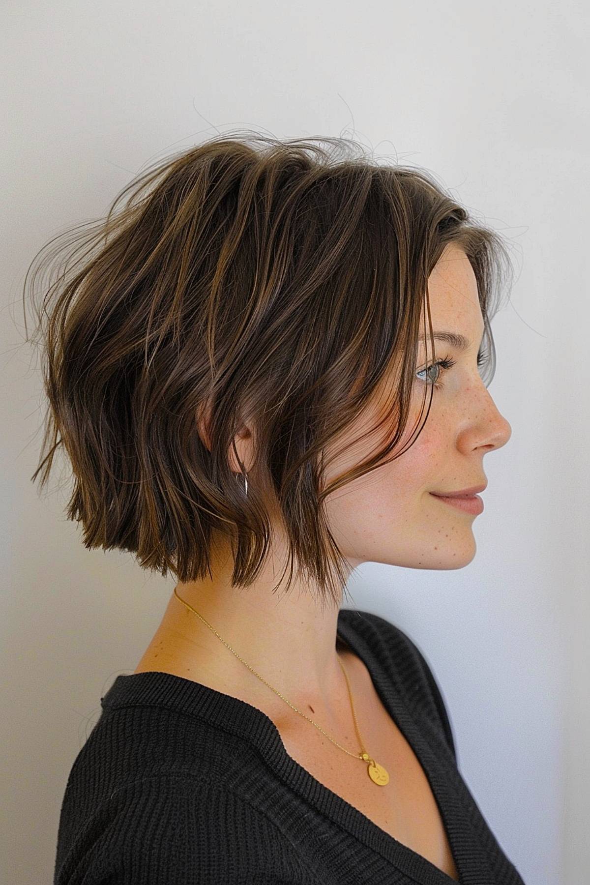 Short choppy bob haircut for fine hair