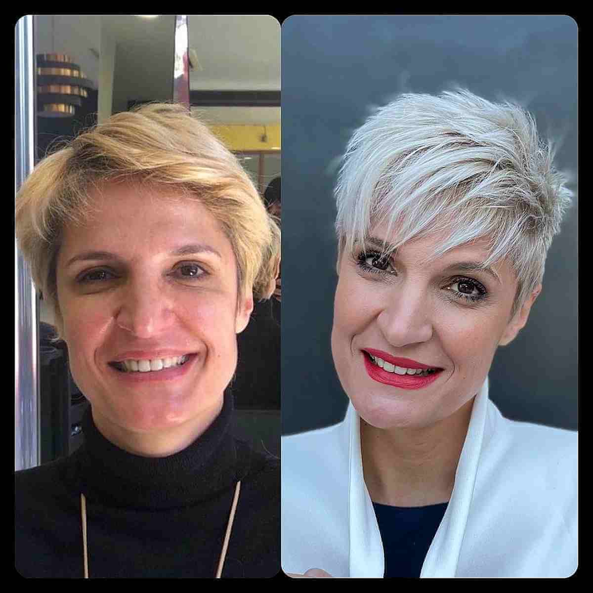 Chic Pixie Cut with Wispy Fringe for Ladies 50 and Over