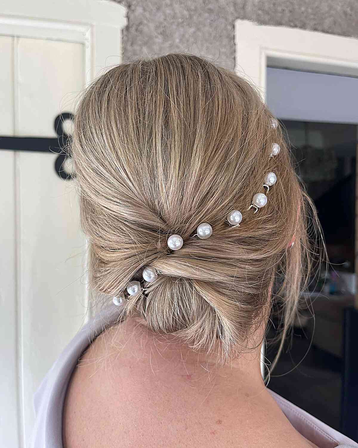 Chignon with Pearls for Mother of the Groom