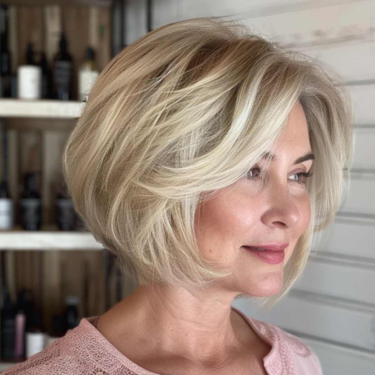 Gorgeous Chin-Length Bob for Women in Their 50's
