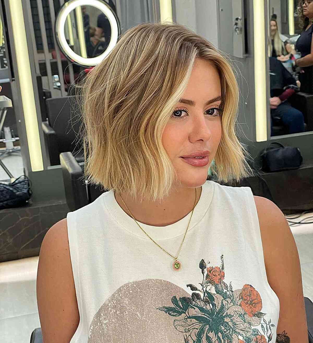 Chin-Length Bob with a Slight Bend and Blunt Ends