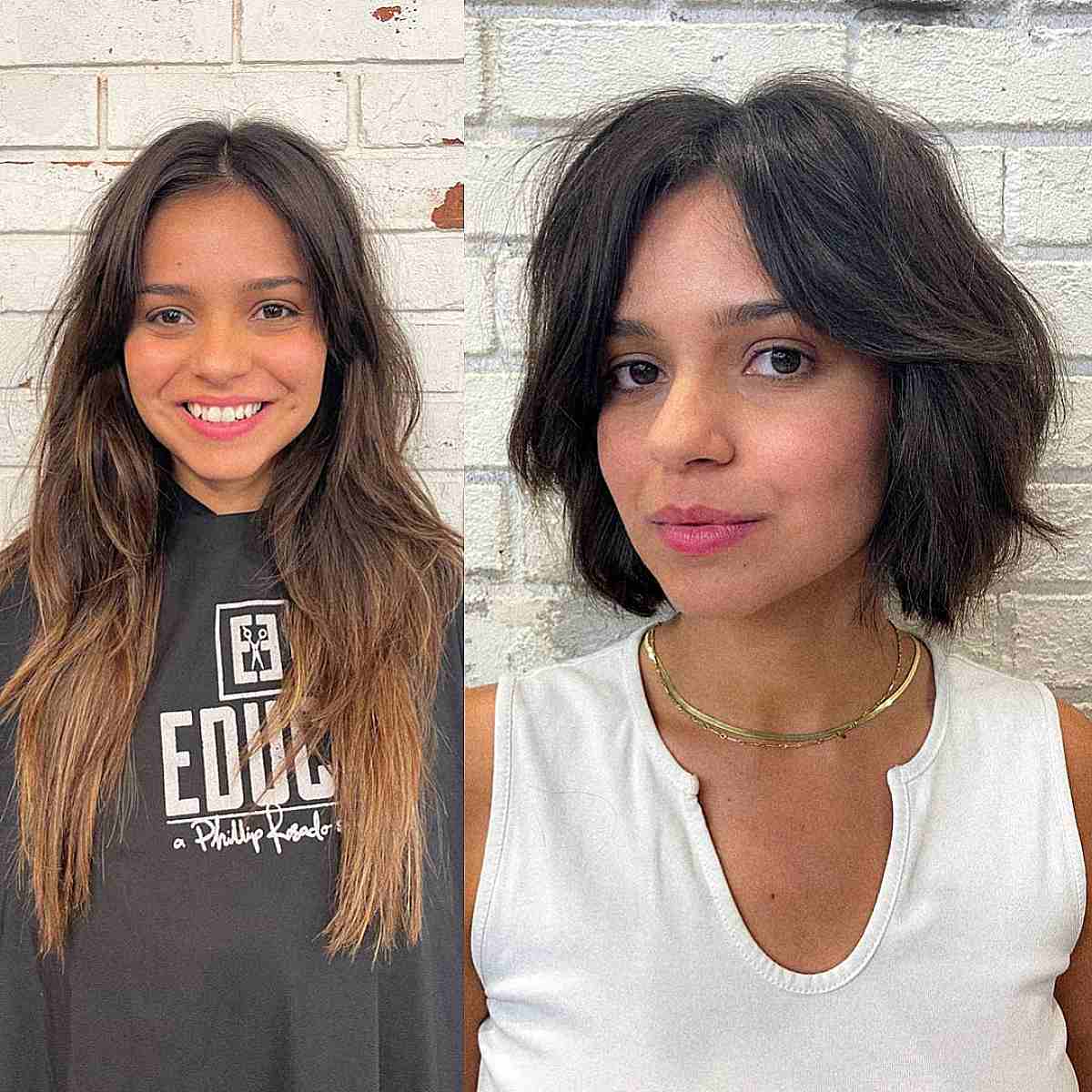 Chin-Length Bob with Razored Layers and Face-Framing Bangs for Girls