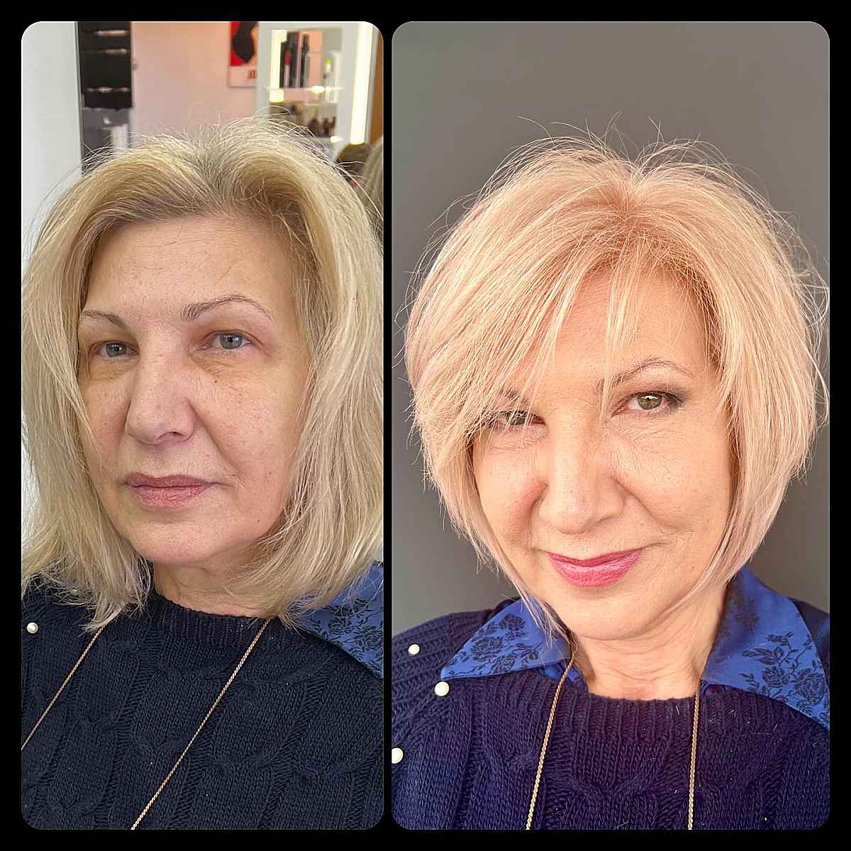 chin-length pixie bob for 60-year-old women