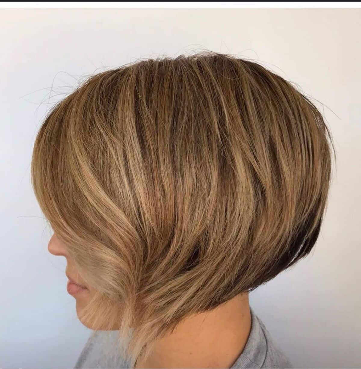 Chin-length Stacked Bob with Bangs and an Undercut
