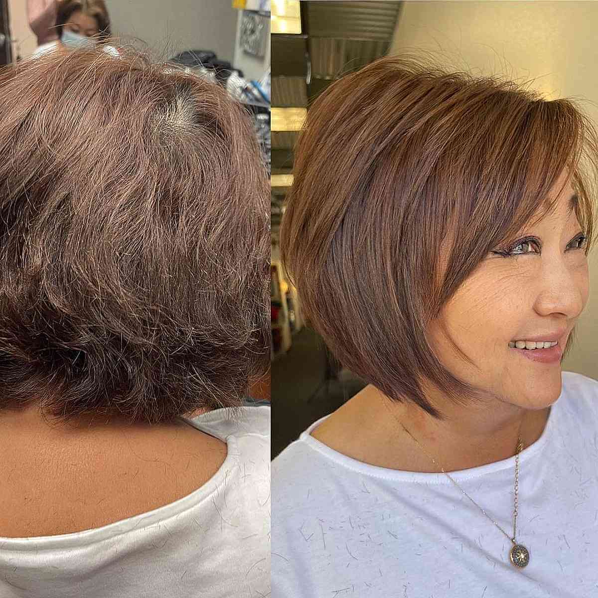 Chin-Length Textured Cut with Layers for Women Over 50