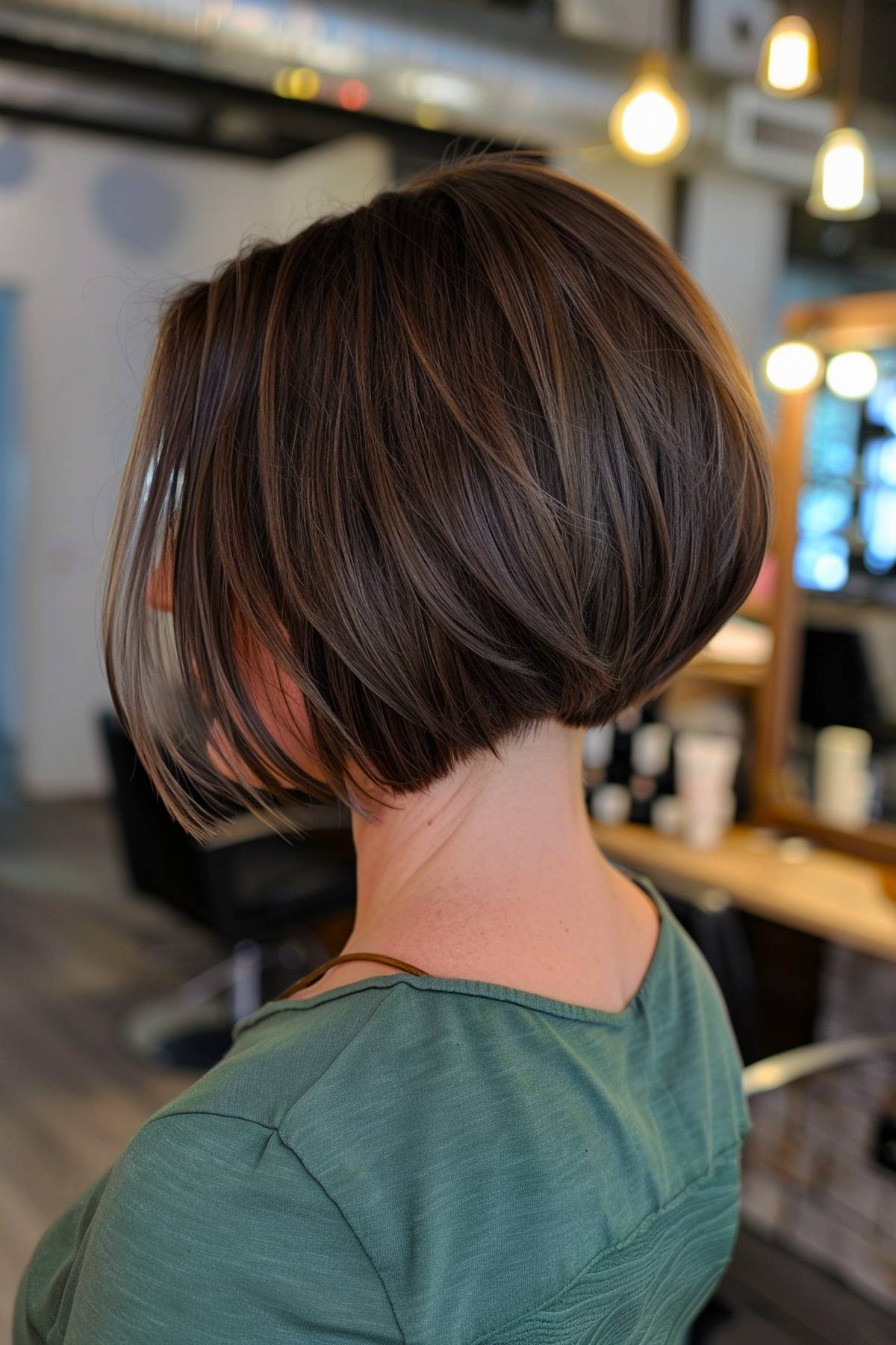 Chiselbob haircut, jaw-length short bob with geometric angles