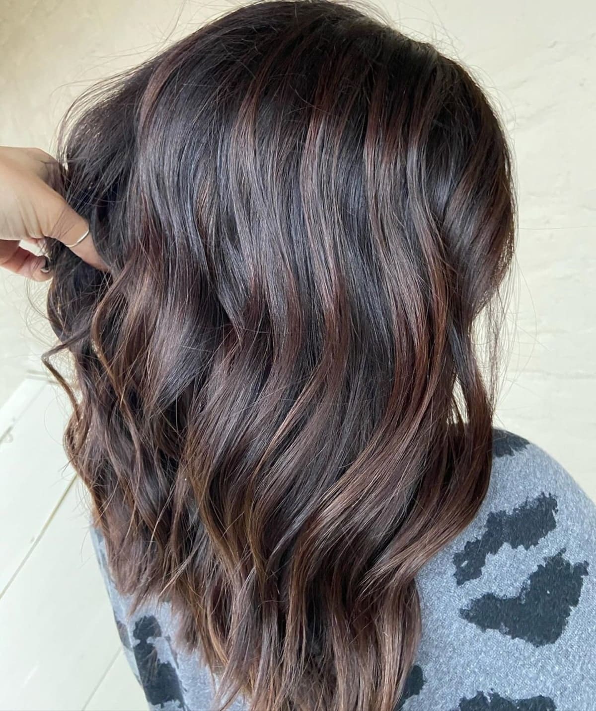 Delicious chocolate brown highlights on black hair
