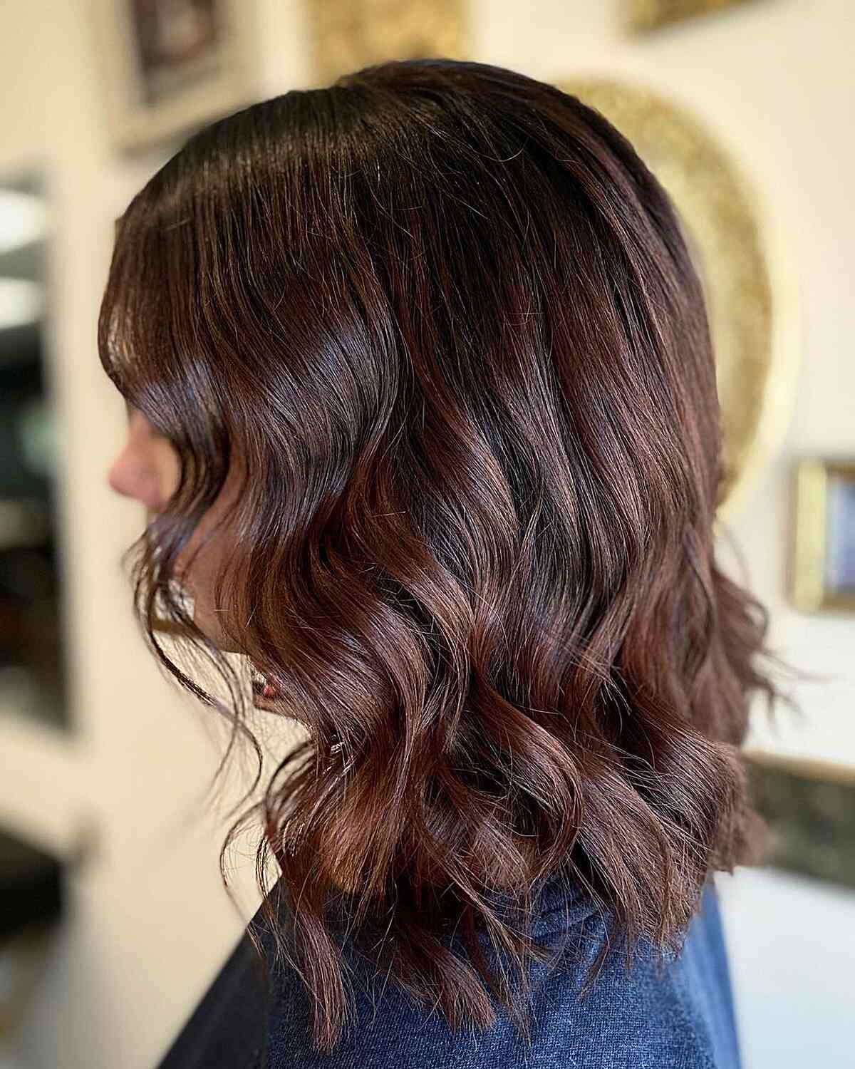 Chocolate Brown Texture for Shoulder Length Hair