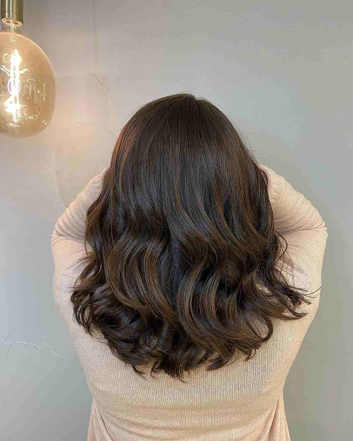 Chocolate Brunette Hair with Subtle Sun-Kissed Highlights