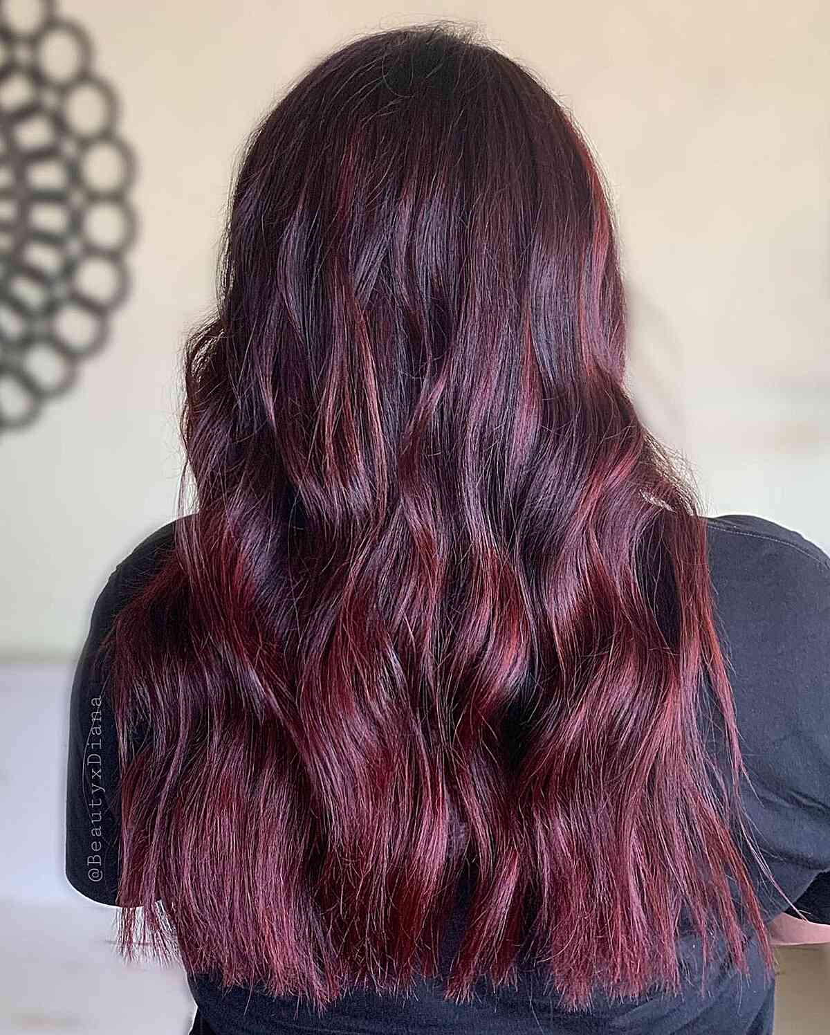 Chocolate cherry-burgundy hair