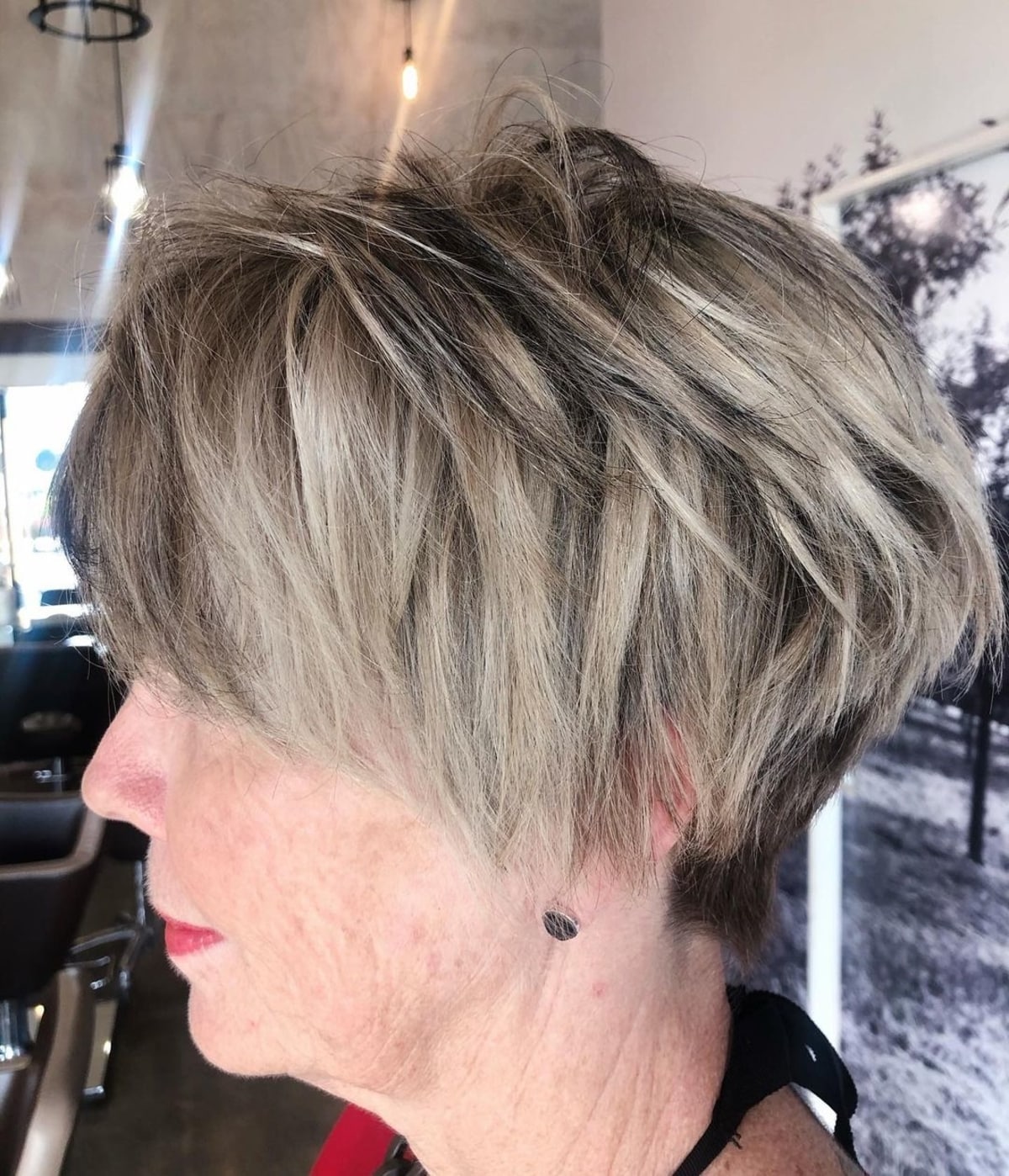 Choppy and sassy haircut for women over 70