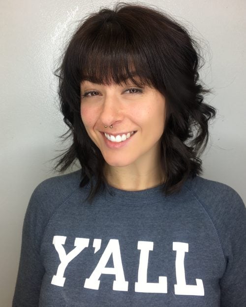 Inverted Bob with Bangs and Highlights