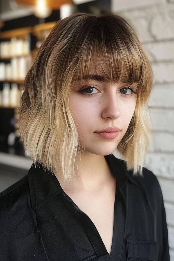 34 Trendy Choppy Bob with Bangs for a Modern Beachy Style