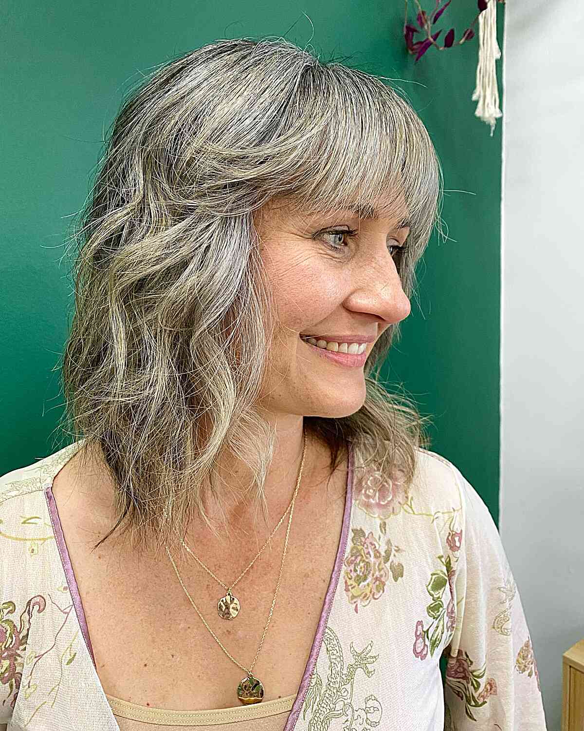 Choppy Layers and Wispy Bangs for women with coarse, aging hair