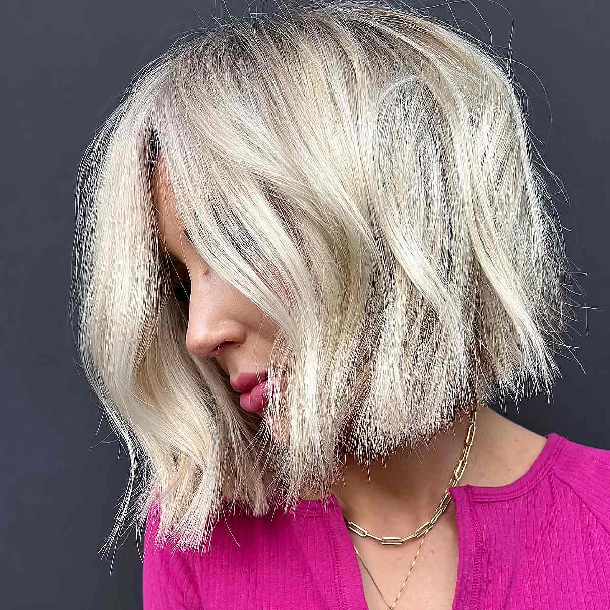 Easy one-length bob with soft layers