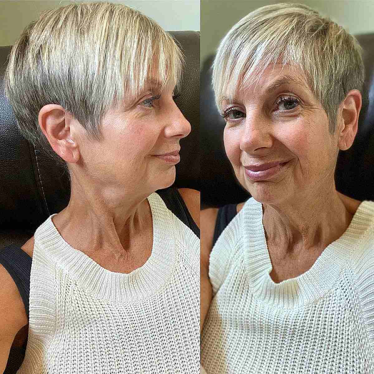 Choppy Pixie with Tapered Sides for Older Women