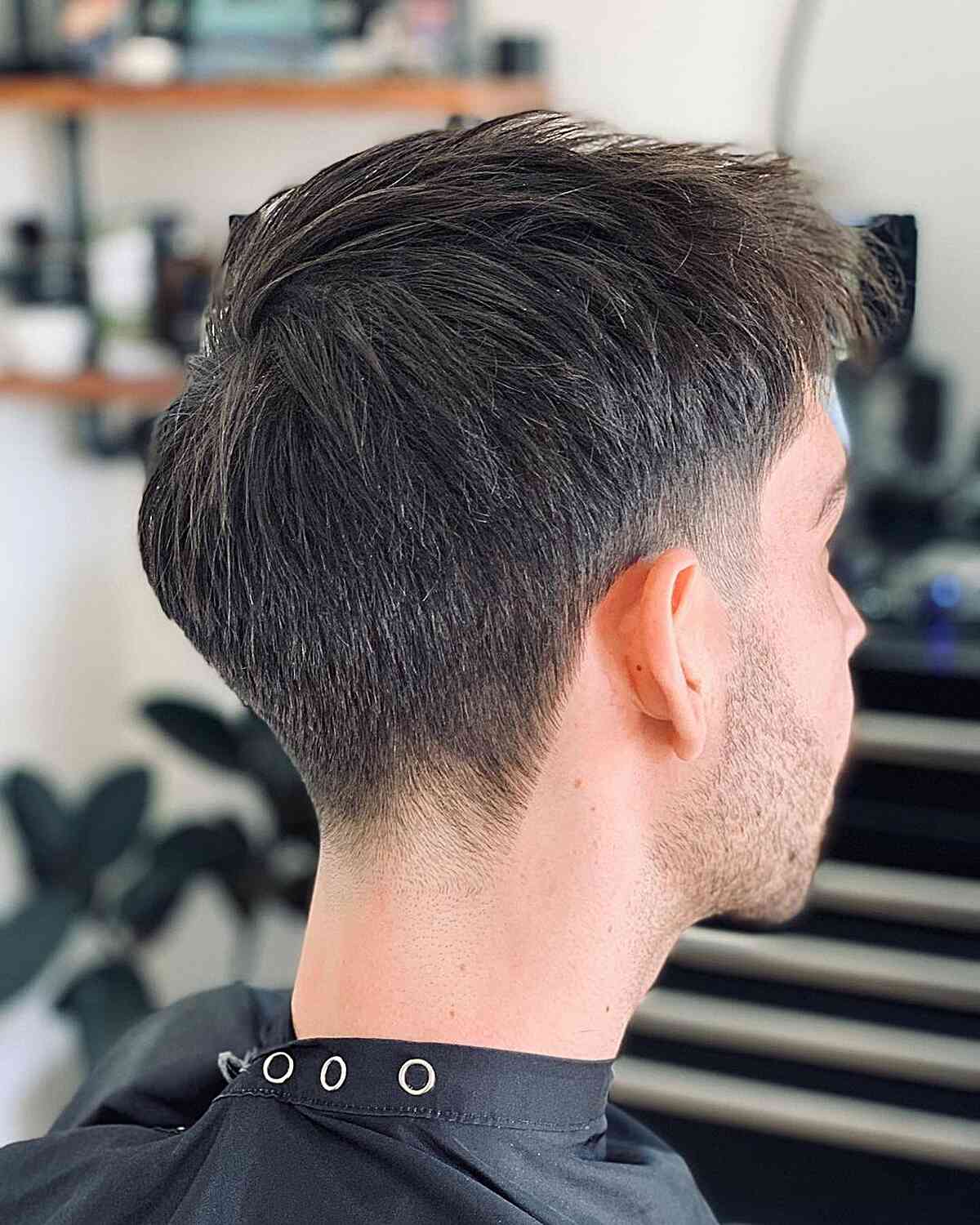 Choppy Tapered Low Fade Cut on young guys with straight mane