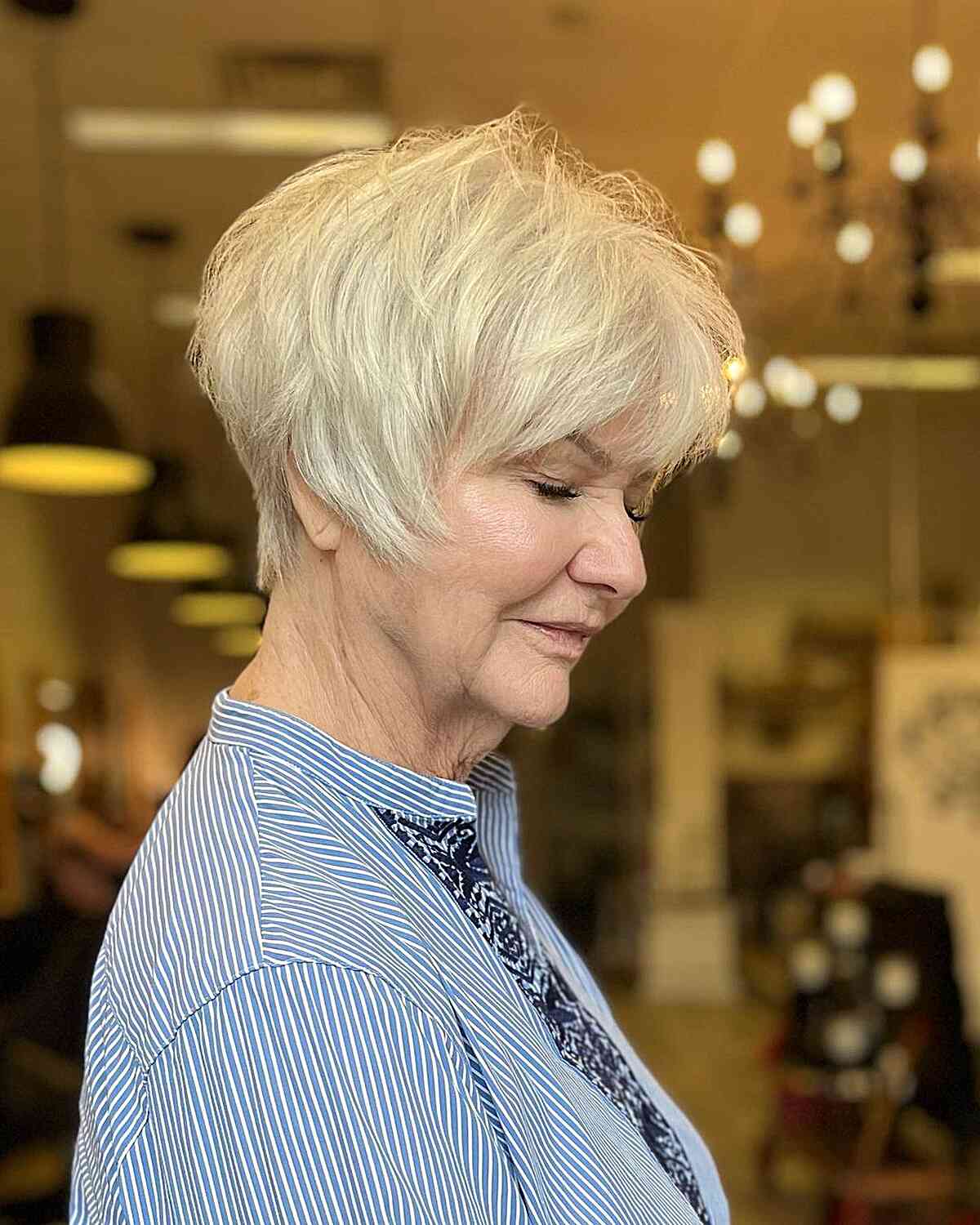 Choppy Textured Pixie Crop for Grandmas Over 70 with Fine Hair