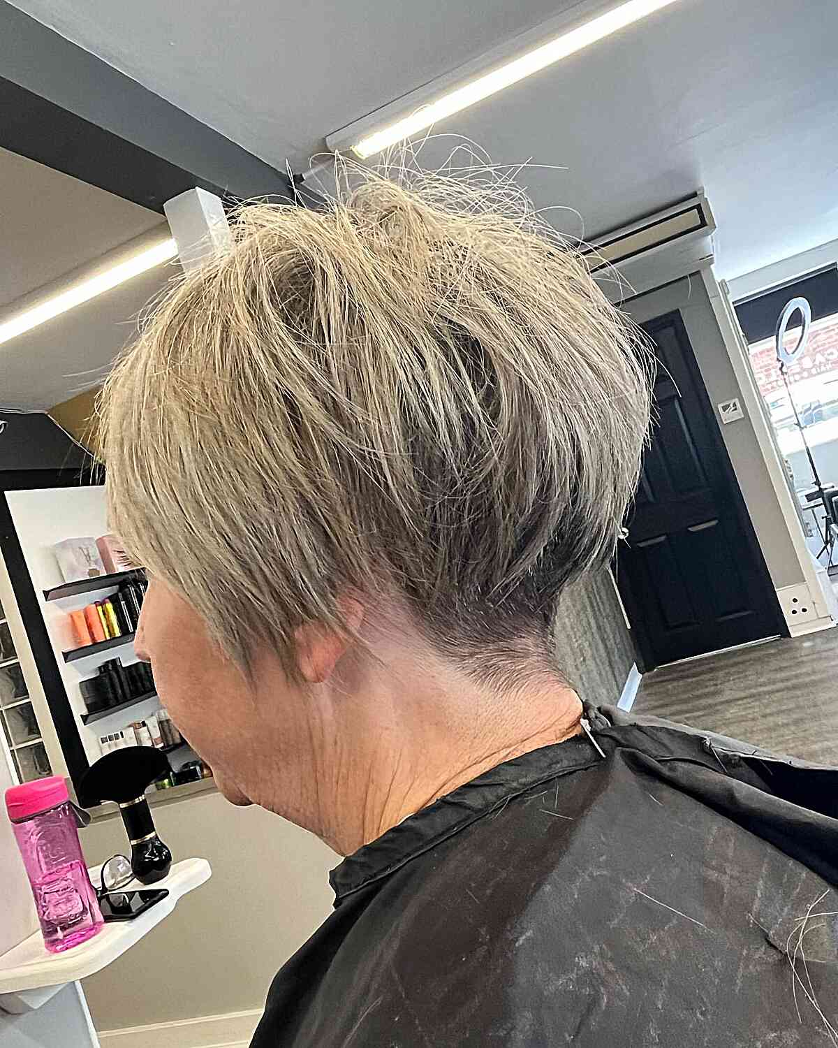Choppy Textured Pixie with Nape Undercut for Older ladies over 60