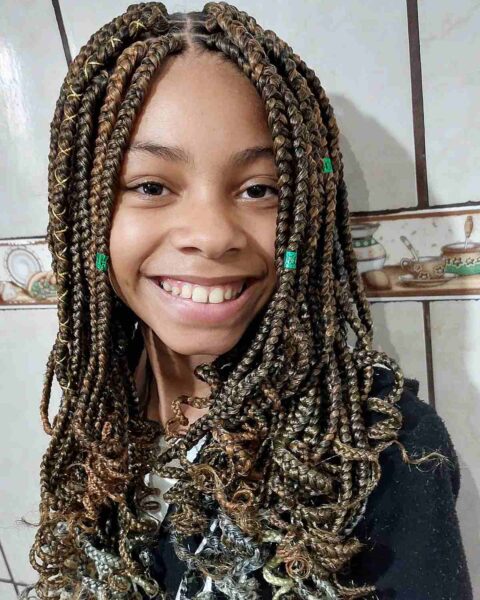 A Chunky Box Braids for an 8 Year Old