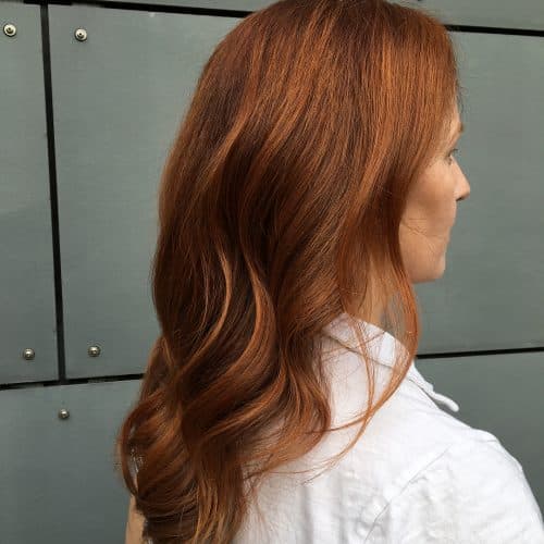 Cinnamon Red Hair with Blonde Highlights