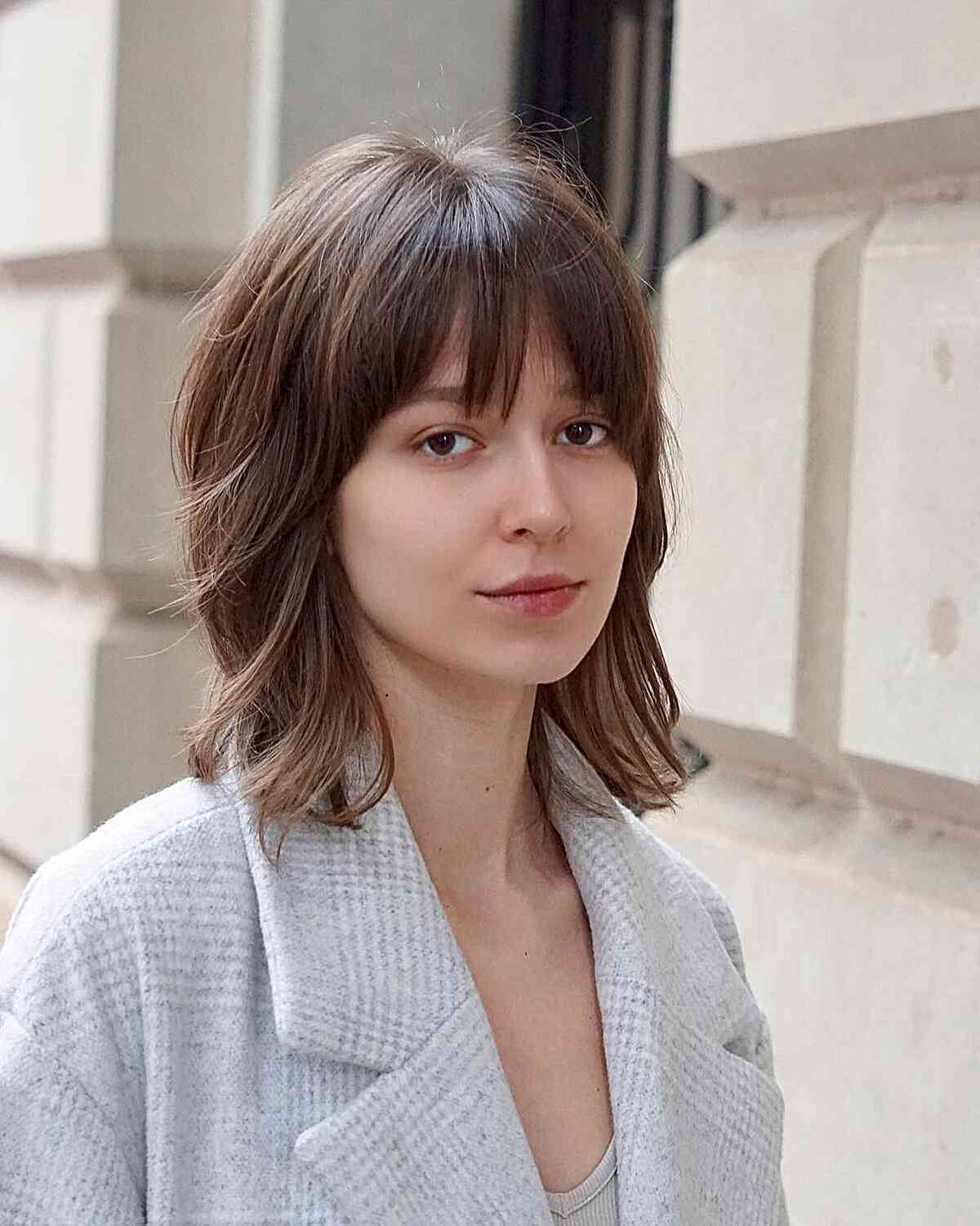 Classic Blow Dry for Medium-Length Hair with Bangs