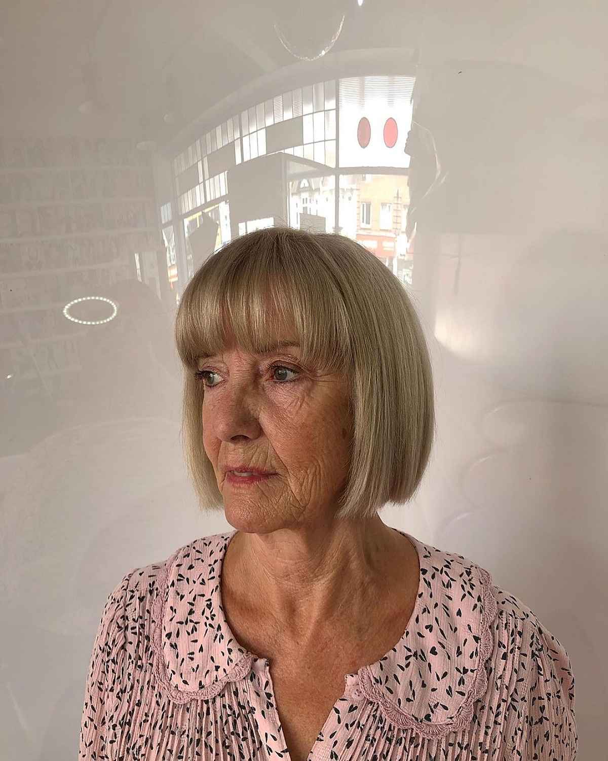 Classic Bob with Bangs for Women Passed Their 60s