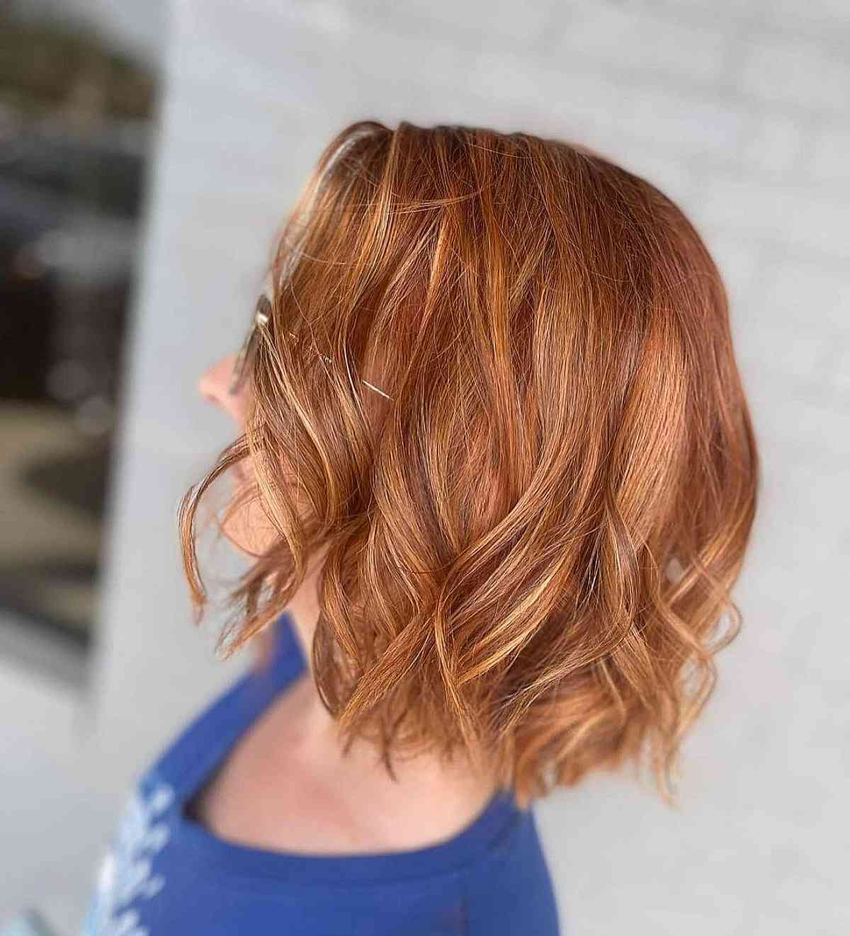 Classic Copper Hair with Soft Highlights for Summertime