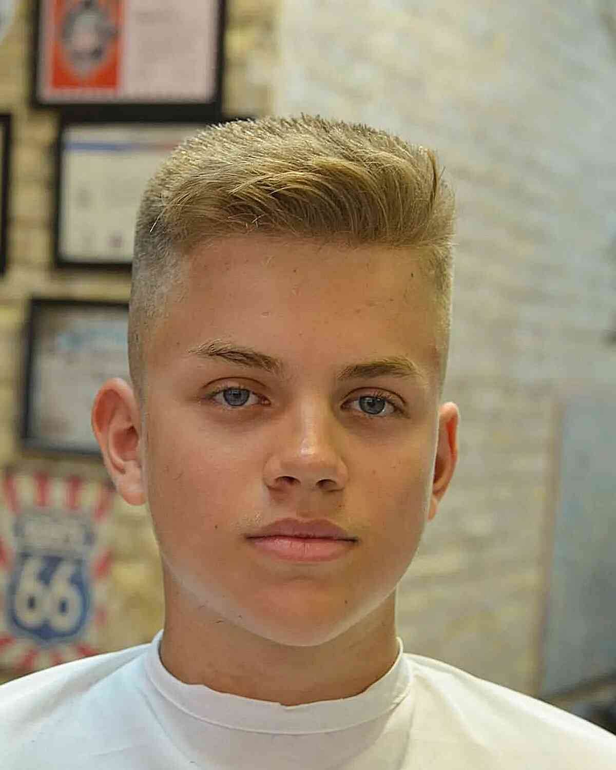 Classic Flat Top with Shaved Sides for Boys