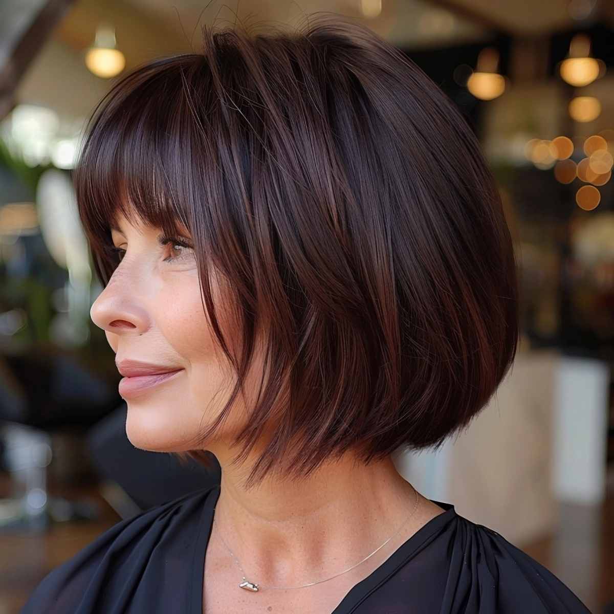 Classic Graduated Bob with Layers and Bangs