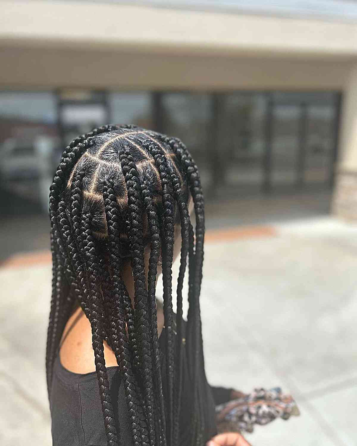 Long Classic Knotless Box Braids for Black Women's Natural Hair
