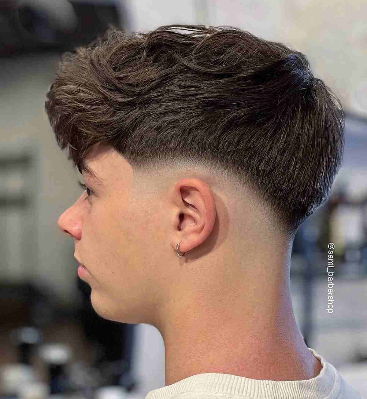 Classic Low Fade with Bangs for Men