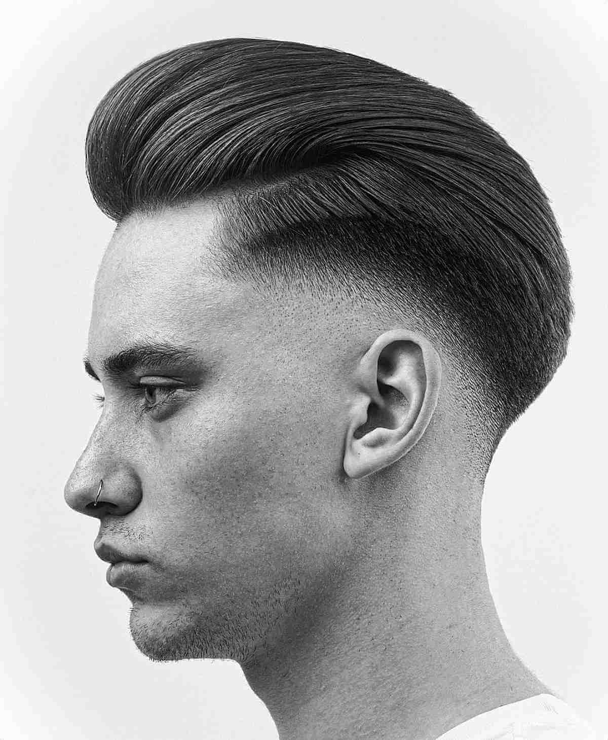 Classic Short Pomp with a Mid Fade