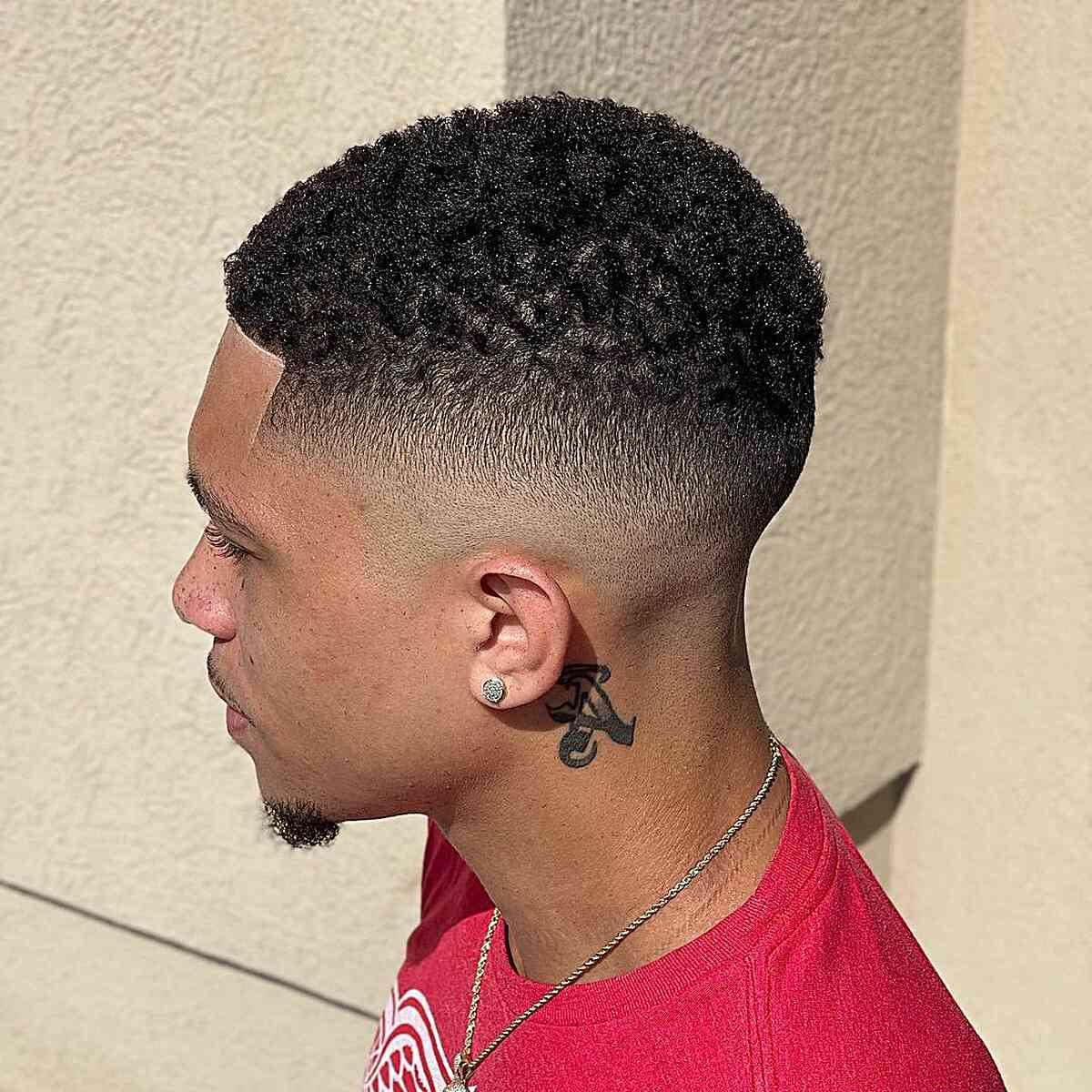 Clean Line Up and Bald Fade Haircut for Men with Thick Hair