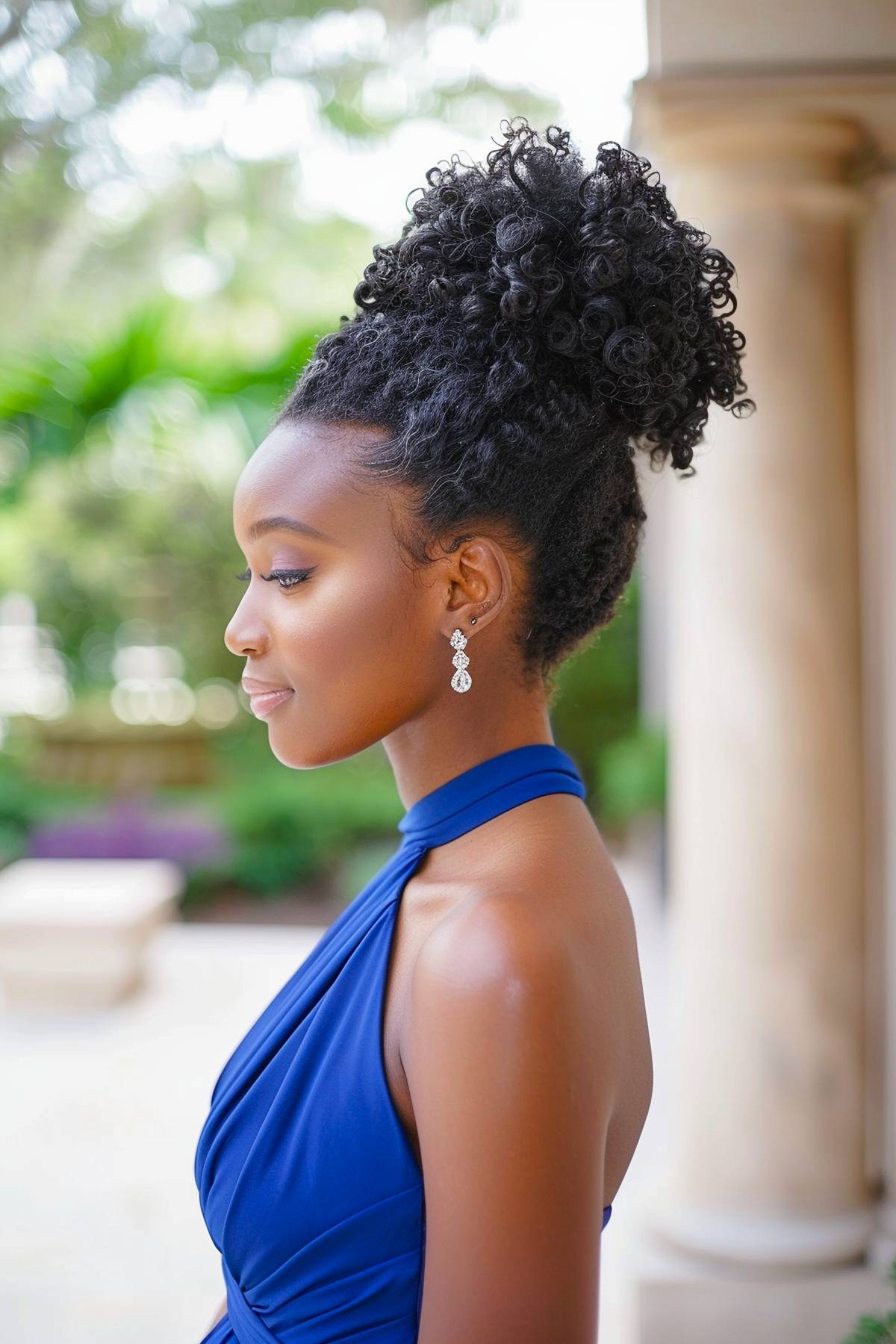 Coilytail hair for a bridesmaid with natural curly hair