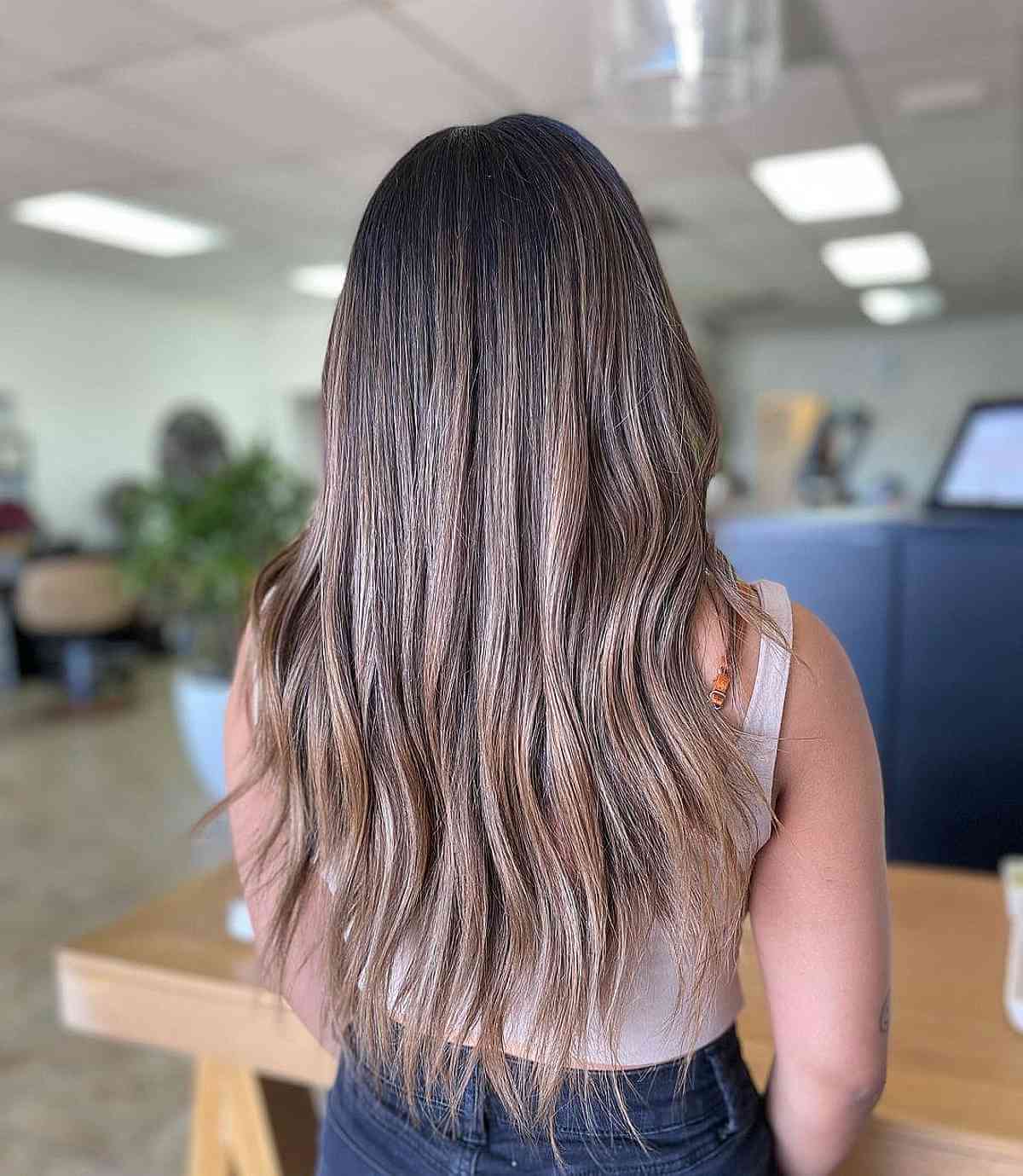 Color Melt with Ashy Hair Color and a Partial Balayage