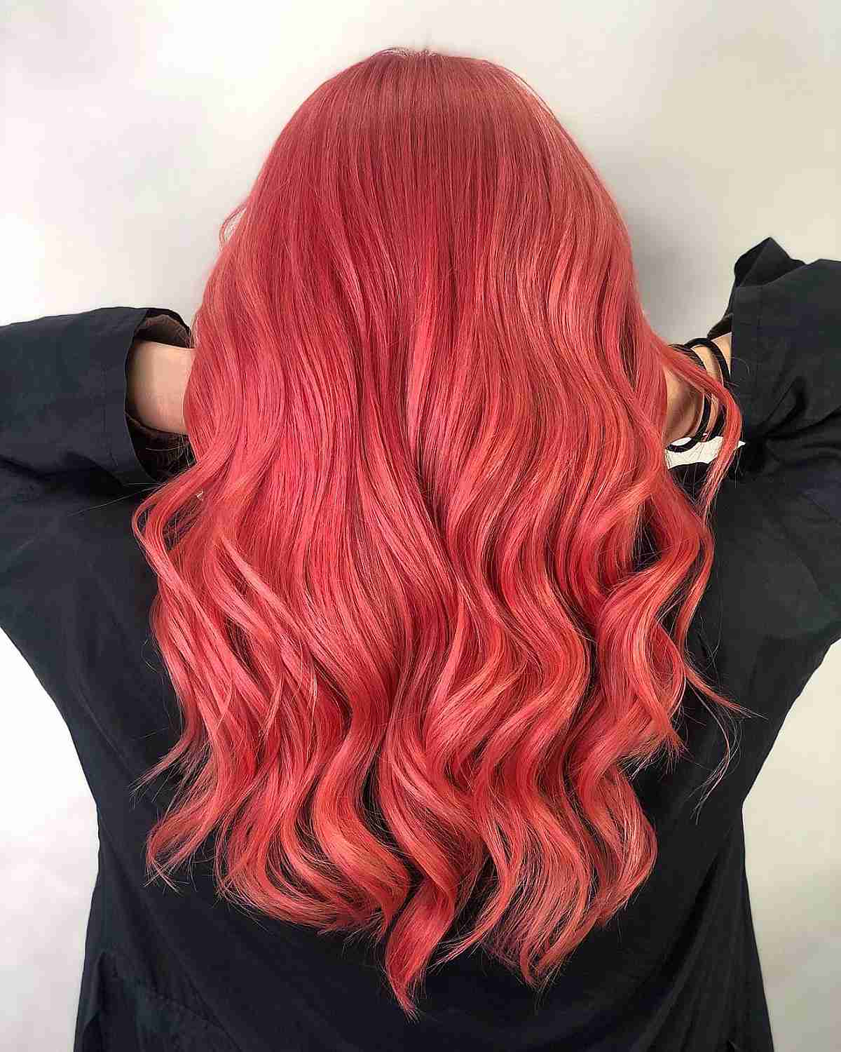 Colorful coral pink hues hairstyle