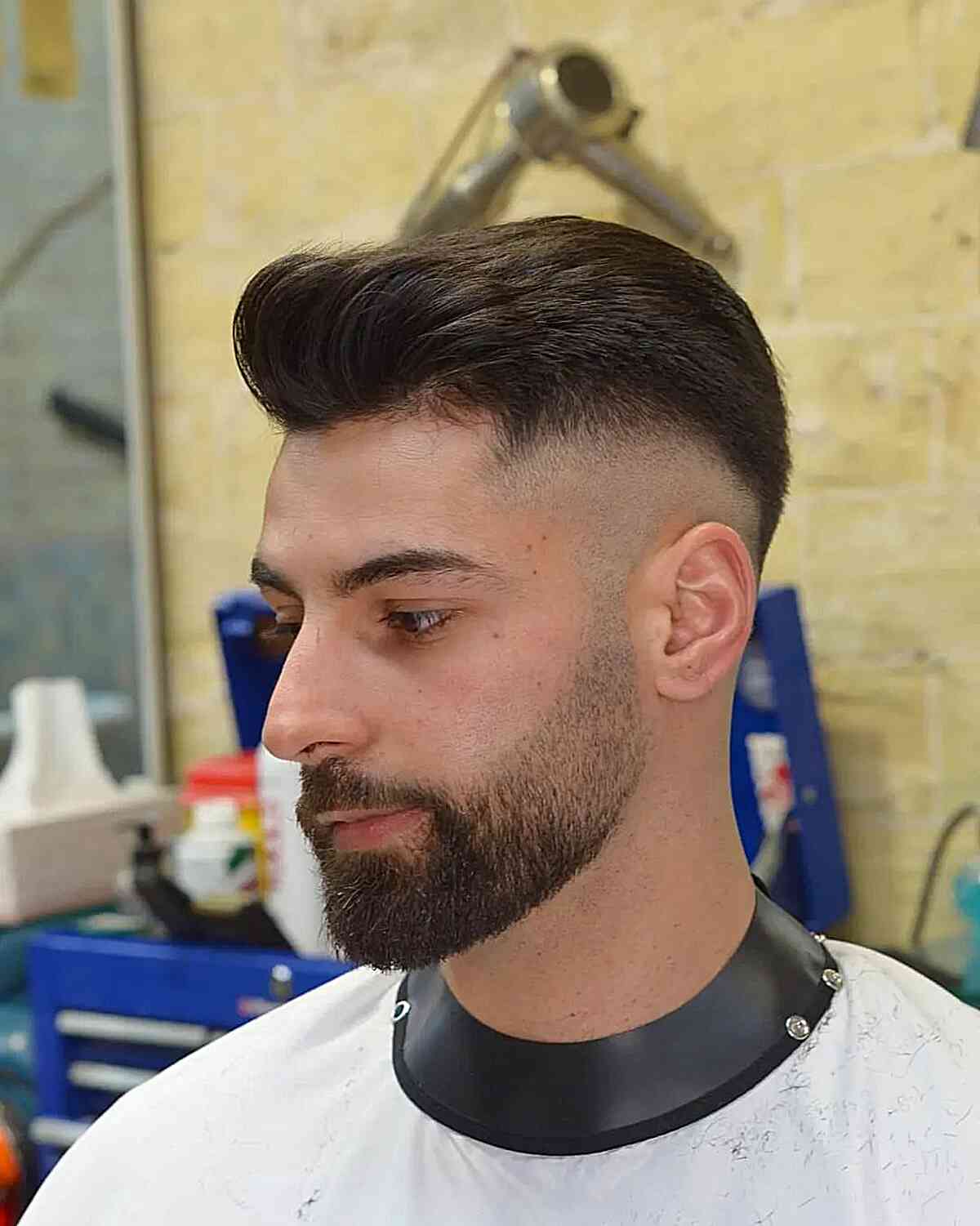 Comb Over with Razor Fade for Men