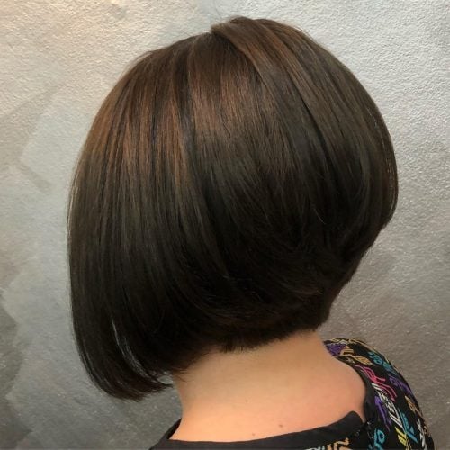 A short concave bob with a stacked back