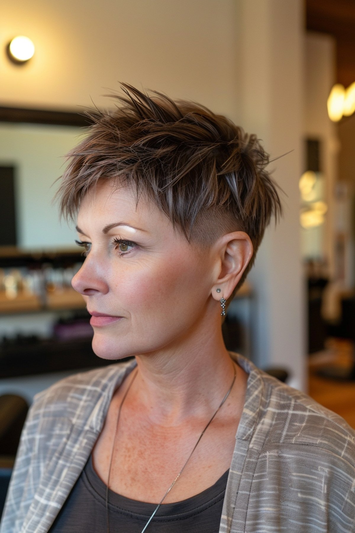 Confident Woman with Textured Spiky Pixie Cut