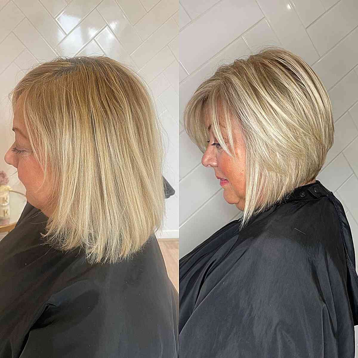 Cool Blonde Bob with Choppy Layers for ladies with short hair