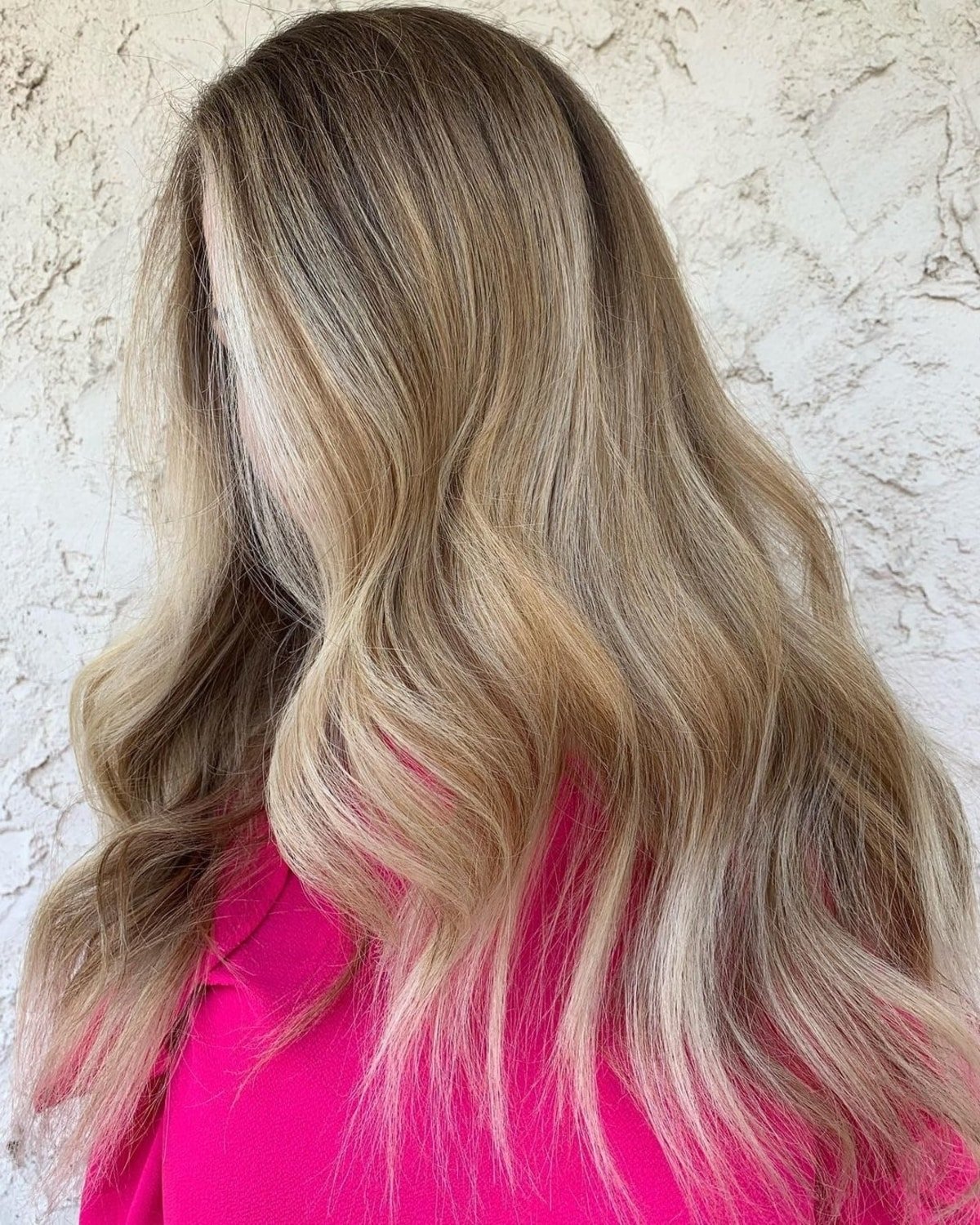 Cool blonde highlights with dark roots