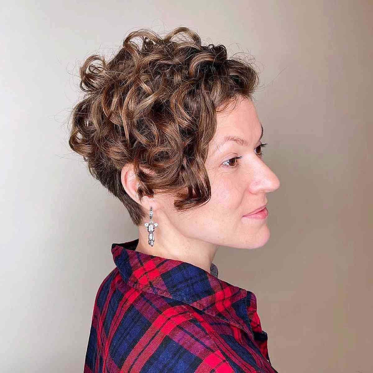 Cool Long Curly Pixie Cut