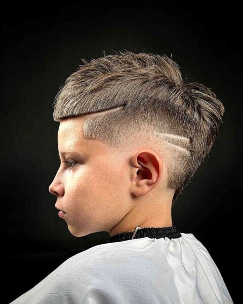 Cool Shaved Designs On A Short Cut For Little Boys 480x600 