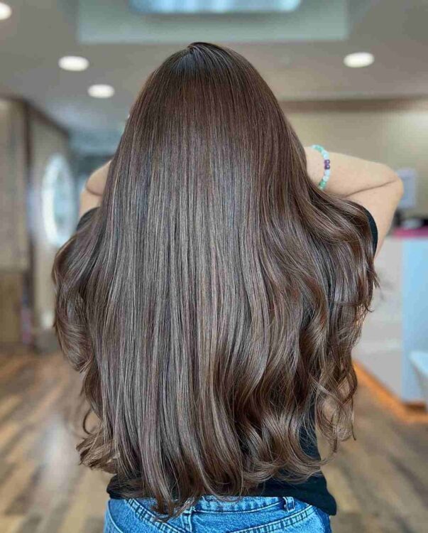 Cool Toned Chocolate Brunette Hair Color 603x750 