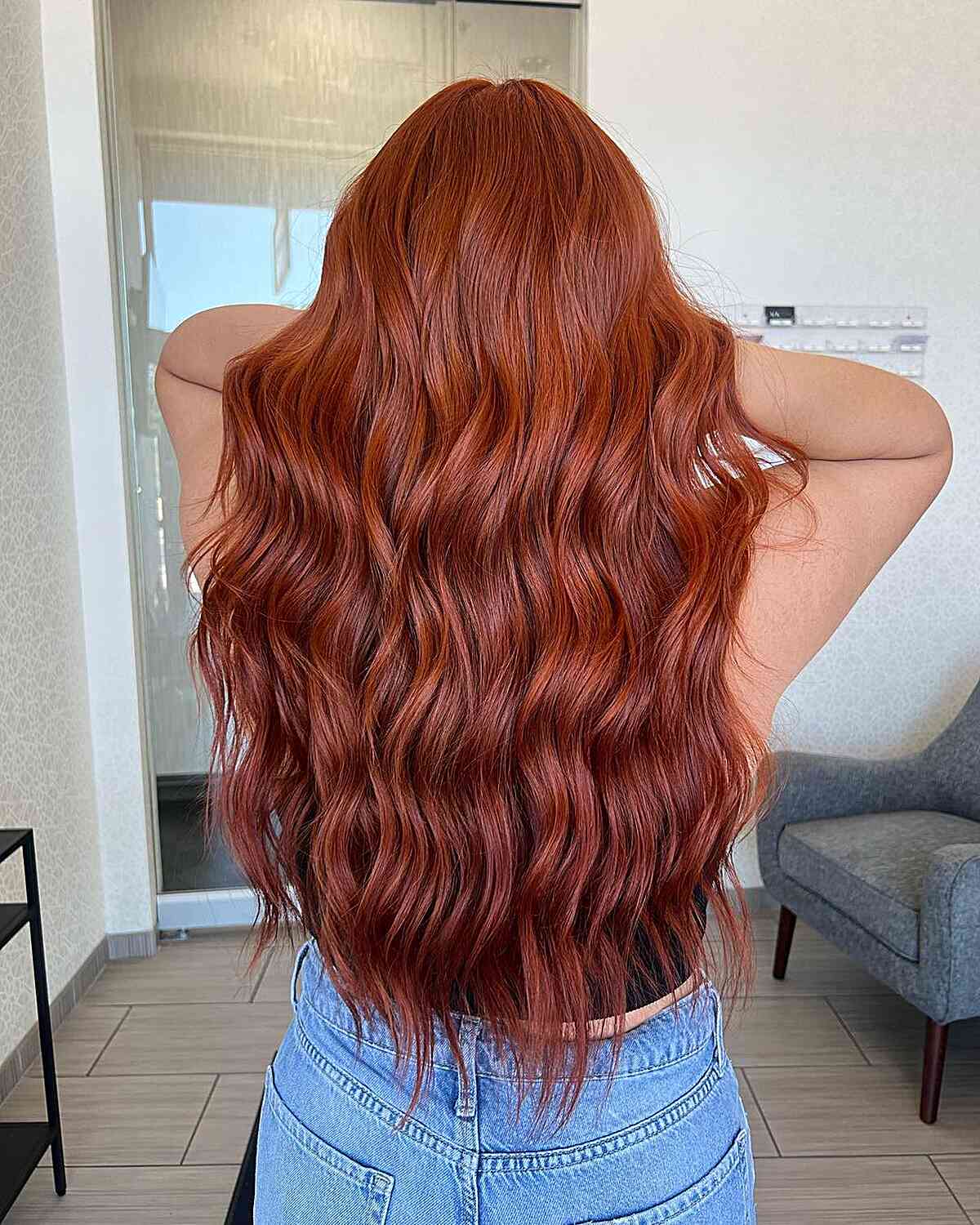 Copper and Red Wavy Tresses