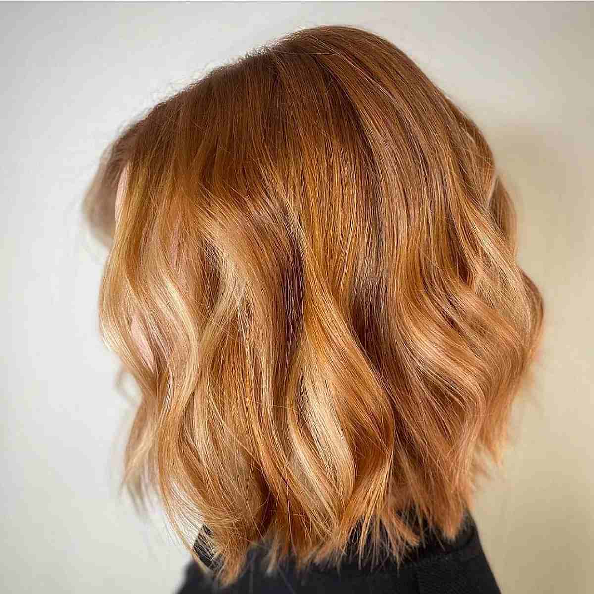 Copper Blonde Long Bob with Long Layers