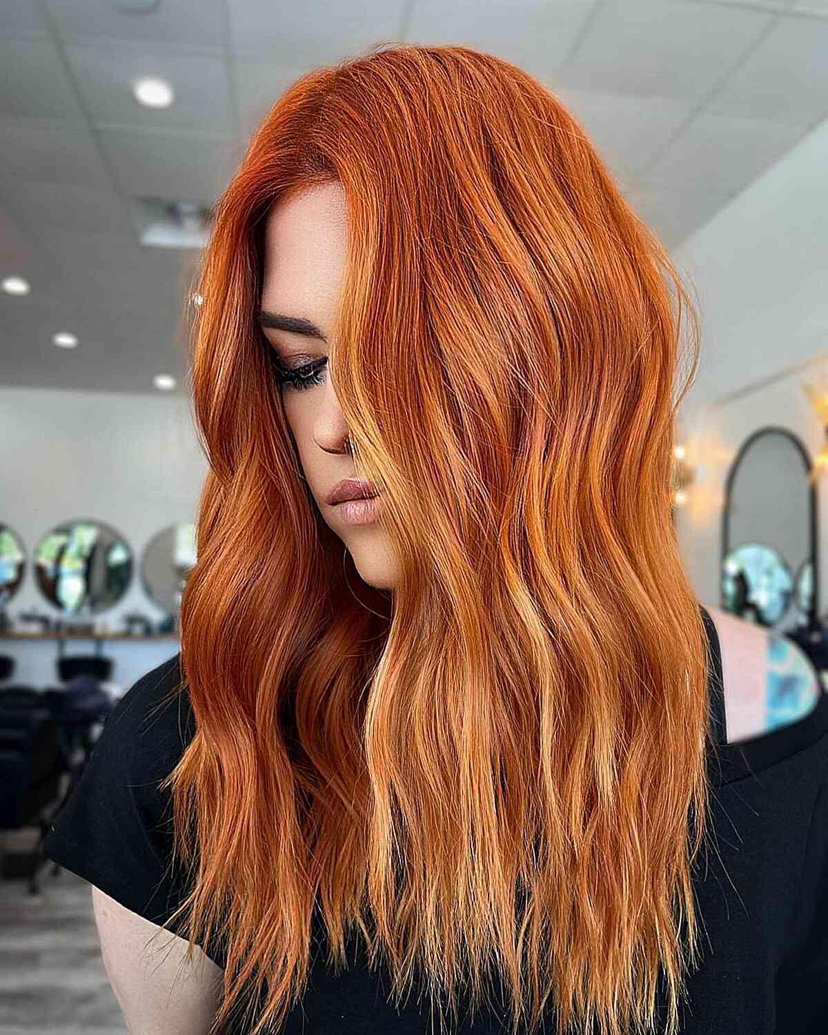 Copper Pumpkin Spice Long Hair