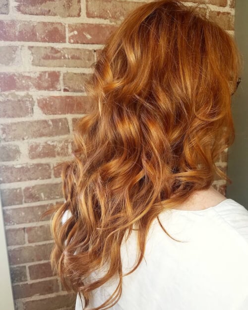 Flattering Mahogany With Blonde Highlights